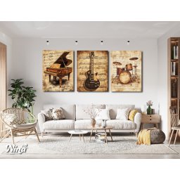 Moderne slike na platnu Muzicki instrumenti ms153