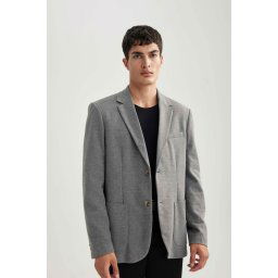 DEFACTO Regular Fit Jacket Collar Lined Buttoned Pocket Blazer Jacket