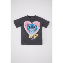 DEFACTO Baby Girl Disney Lilo & Stitch Crew Neck Short Sleeve T-Shirt