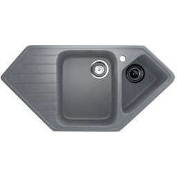 Ugaona granitna sudopera Ulgran U-409 – 97x50 cm, Siva