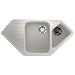 Ugaona granitna sudopera Ulgran U-409 – Ultra bela, 97x50 cm