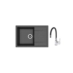 Granitna sudopera Techno 760 boja crna + Flexy slavina SET