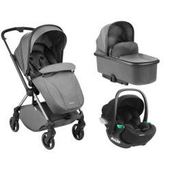 Kikka Boo Kolica Lanah 3in1 premium set sa autosedištem I-Trail I-size i tvrdom korpom Grey ( KKB21149 PRSET )