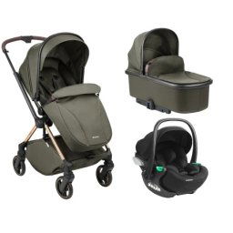 Kikka Boo Kolica Lanah 3in1 premium set sa autosedištem I-Trail I-size i tvrdom korpom Army Green ( KKB21148 PRSET )