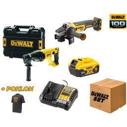 DeWALT 100 years DWSET3, set dva aku alata DCG405N + DCH133NT, 1x 5.0Ah, 18V + poklon majica