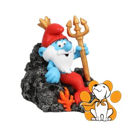 Duvo+ Dekoracija Za Akvarijum Smurfs Underwater Neptune, 9.4cm x 6.8cm x 8.5cm