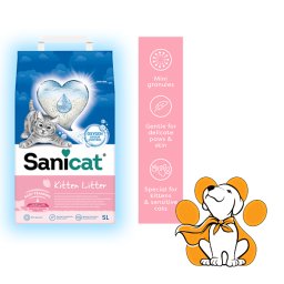 Sanicat Posip Za Mačiće Kitten, Mini Granule, 5L, Nežna Zaštita Za Mačiće