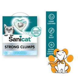 Sanicat Posip Za Mačke Grudvajući Strong Clumps, Bentonit 6L, Bebi Buder