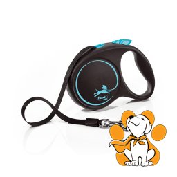Flexi Black Design Povodac Sa Trakom i Regulacijom Za Pse Do 25kg, 5m, Plava