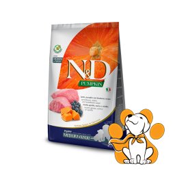 N&D Pumpkin Puppy Medium&Maxi Lamb&Blueberry 12kg, Formula za Veće Štence Pasa