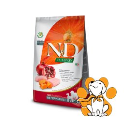 N&D Pumpkin Adult Medium & Maxi Chicken&Pomegranate 2,5kg, Granule Piletina-Nar