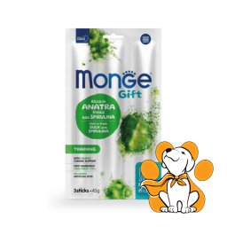 Monge Gift Duck & Spirulina Sticks Training 45g, Štapići od Mesa za Dresuru Pasa