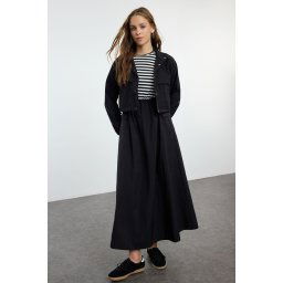 Trendyol Smoked Parachute Fabric Dress Jacket Set