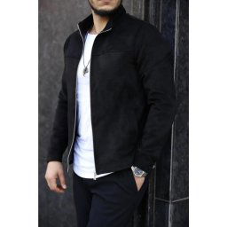 24285 Dewberry Suede Mens Jacket-BLACK