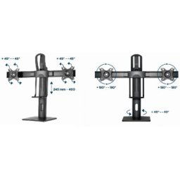 MS-D2-01 Gembird Podesivi stoni drzac za dva monitor, tilt, 17-27 max.2x6kg