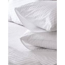 Posteljina Saten pruga BELA 200x220cm ( VLK000273-bela )