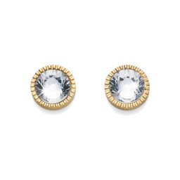 Ženske oliver weber joy gold crystal mindjuše sa swarovski belim kristalom ( 22786g )