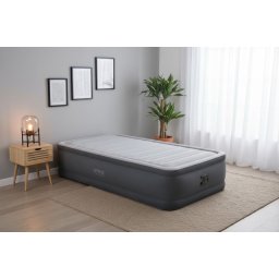 Intex twin comfort Vazdušni krevet sa ugradjenom pumpom 99cm x 1.91m x 33cm Fiber Tehnologija ( 67766ND )