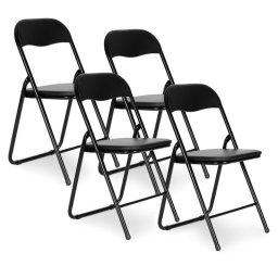 Set od 4 skopivih stolica black eco-leather