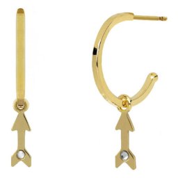 Ženske victoria cruz areca arrow gold mindjuše sa swarovski belim kristalom ( a3808-07dt )