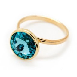Victoria cruz basic gold prsten sa swarovski kristalom ( a2522-15da )