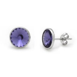 Victoria cruz basic tanzanite mindjuše sa swarovski kristalom ( a2791-12ht )