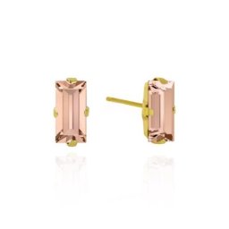 Victoria cruz macedonia light peach gold mindjuše sa swarovski kristalom ( a3661-63dt )