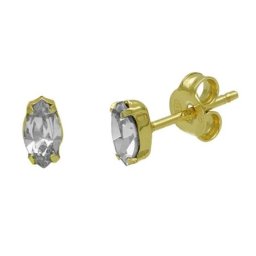Victoria cruz aqua crystal gold mindjuše sa swarovski kristalom ( a4029-07dt )