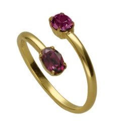 Victoria cruz alyssa amethyst gold prsten sa swarovski kristalima ( a4503-11da )