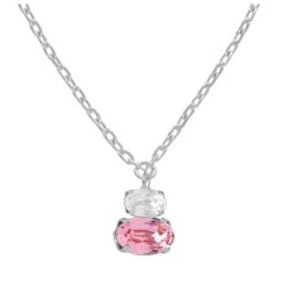 Victoria cruz gemma pink ogrlica sa swarovski kristalima ( a4512-26hg )