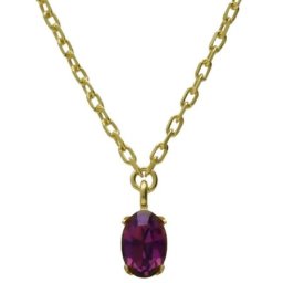 Victoria cruz gemma amethyst gold ogrlica sa swarovski kristalima ( a4514-11dg )