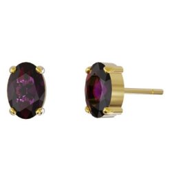 Victoria cruz gemma amethyst gold mindjuše sa swarovski kristalom ( a4515-11dt )