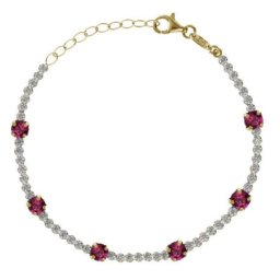 Victoria cruz shine fuchsia gold narukvica sa swarovski kristalima ( a4667-21dp )