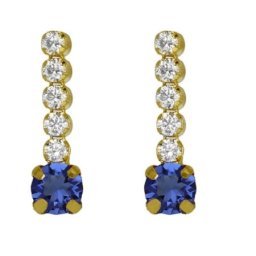 Victoria cruz shine sapphire gold mindjuše sa swarovski kristalima ( a4669-08dt )