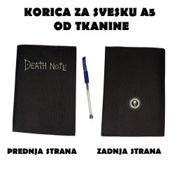 Beležnica smrti (Death Note) korica za svesku A5 od tkanine anime
