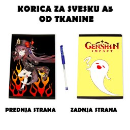 Hu Tao Genshin Impact korica za svesku A5 od tkanine anime