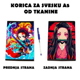 Ubica Demona (Demon Slayer: Kimetsu no Yaiba) korica za svesku A5 od tkanine anime