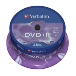 VERBATIM 4.7GB 16X 43500 AZO MATSILVER,SPINDLE 25/200