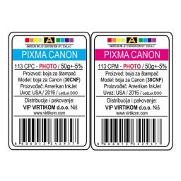 IIMAC-AMERICAN INK JET CORPORATION USA CANON PIXMA PHOTO 113CPC/113CPM/BCI-3E, BCI-6