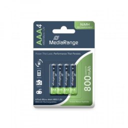 MEDIARANGE GERMANY AAA-HR3 (HR03) 4KOM/RECHARG/800MAH/NIMH/MRBAT120