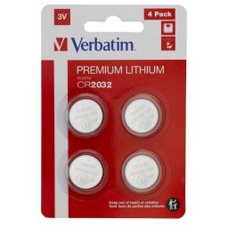VERBATIM CR2032 LITHIUM 3V-BLISTER 4 KOMADA 49533