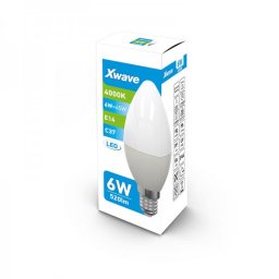 X-WAVE E14/6W/4.000K/520LM/CANDLE-MAT/25.000H/230V