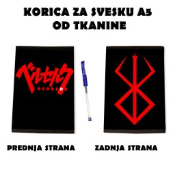 Berserk korica za svesku A5 od tkanine anime