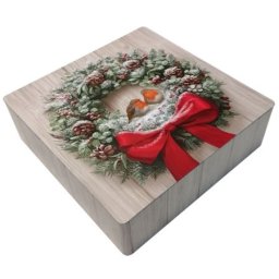 Viter novogodišnja metalna kutija " robin " četvrtasta 18x18x5 cm ( 3460/024 )