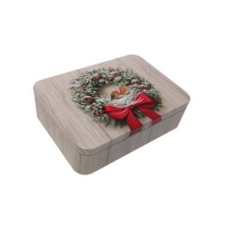 Viter novogodišnja metalna kutija " robin " pravougaona 14x10x3 cm ( 3500/424 )