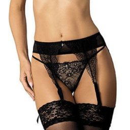 Women's Scarlet Lace Mini Thong - Black