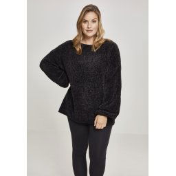 Women's oversize chenille sweater black