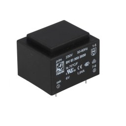 Transformator za print montažu 2x15V 1.9VA (2x63mA)