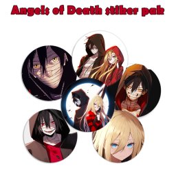 Angels of Death anime stikeri - Nalepnice 50 mm (6 com)