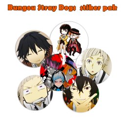 Bungou Stray Dogs anime stikeri - Nalepnice 50 mm (6 com)